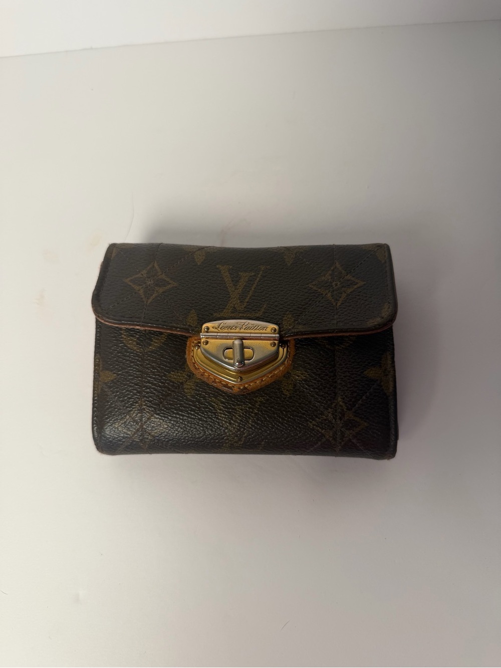 Louis Vuitton Monogram Small Flap Wallet in Dark Brown with Gold Hardware